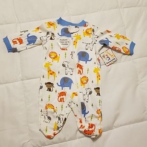 Garanimals nb zoo animal print footed onesie